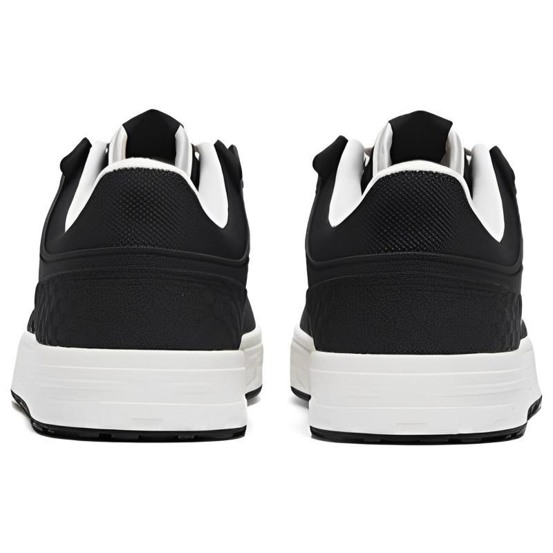 Anta Street Naughty Synthetic Leather Slip Resistant Abrasion Resistant Low top Skateboard Shoes Women's Black White Sneakers 122318051-4