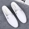 White Half Shoes For Men Mules Loafers Slippers Leather Flats Semi Drag Casual Shoes Summer Backless Driving Shoes Male Slides
