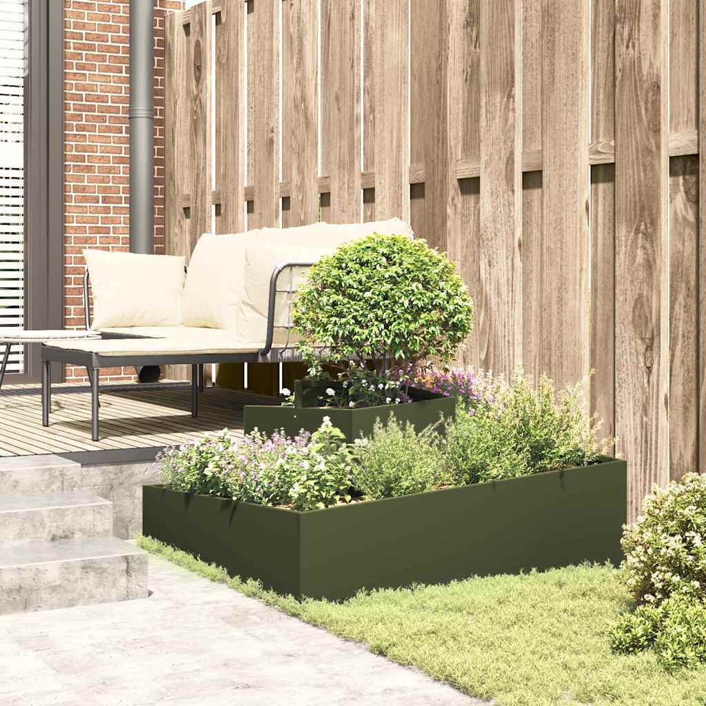 Garden Planter Olive Green 100 X 100 X 50 Cm