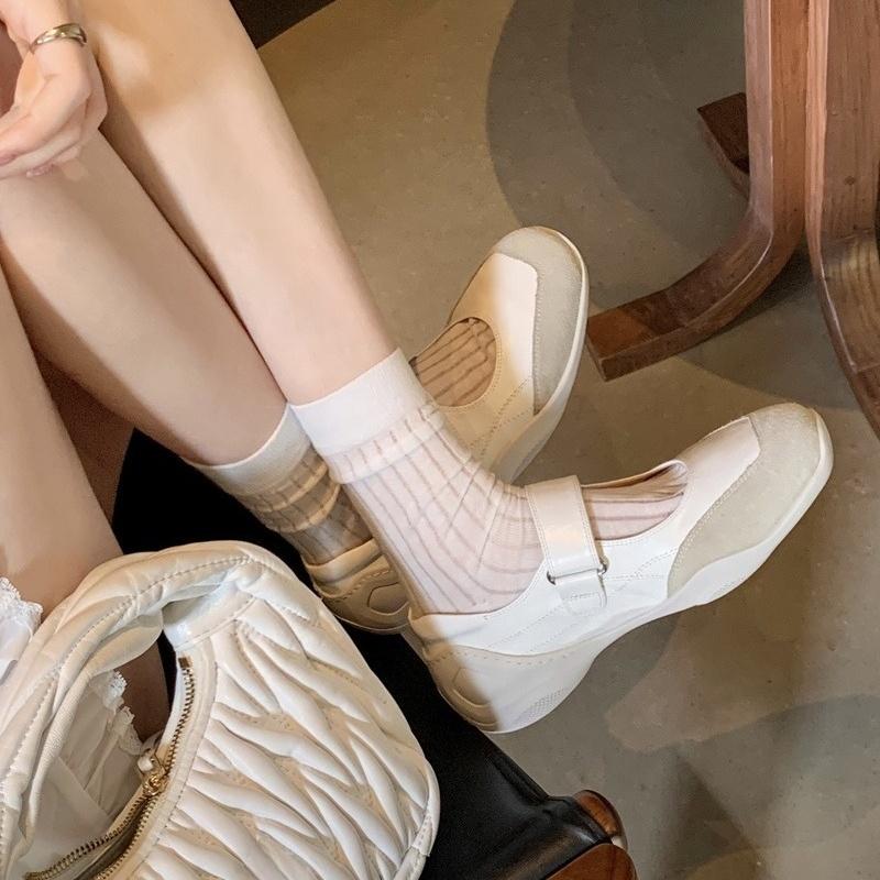 Fashion Women's Breathable Slip-On Flats Mary Jane Parker Round Shallow Cut Casual Outdoor Ladies High Quality Fashion Tenis De Mujer