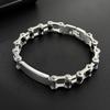 Men's Stainless Steel Fashionable Simple Personalized Smooth Hollow Motorcycle Chain Titanium Bracelet