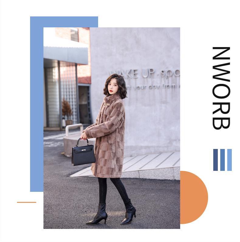 Haining Lang Nerzmantel für Damen - High-End Winterstil