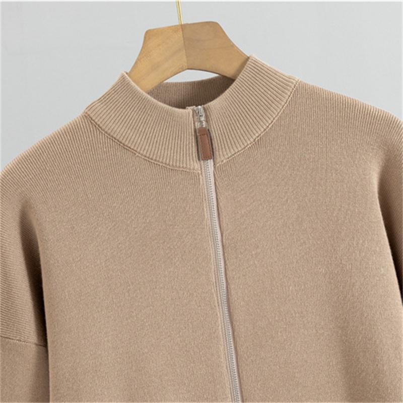 Women's Autumn Winter Fashion Casual Suit Mid Length Knitted Open Shirt Pants Two Piece Suit