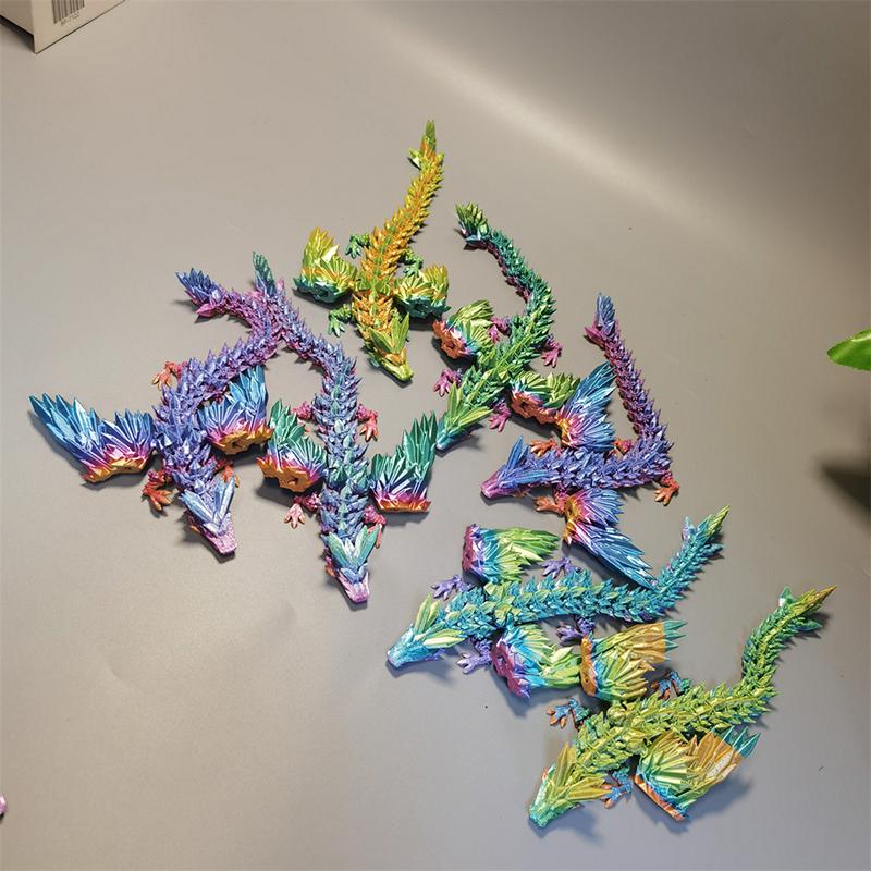 Creativity Fun Joint Movable Wing Dragons 3D Printed Dragon Flying Dragon Model Landscape Decoration Ornaments Kids Toys Gifts