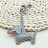 In-Stock Dachshund Cartoon Pendant Leather Dog Bag Charm Phone Case Accessory Creative Car Charm