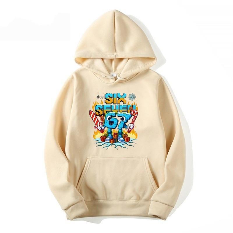 2025 Kids' Hooded Sweatshirt - New European & American Style, No. 67 Pattern, Autumn/Winter Fleece