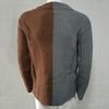 Herre Cardigan Fargeblokkert Slim-Fit Ståkrage Langermet Strikket Yttertøy