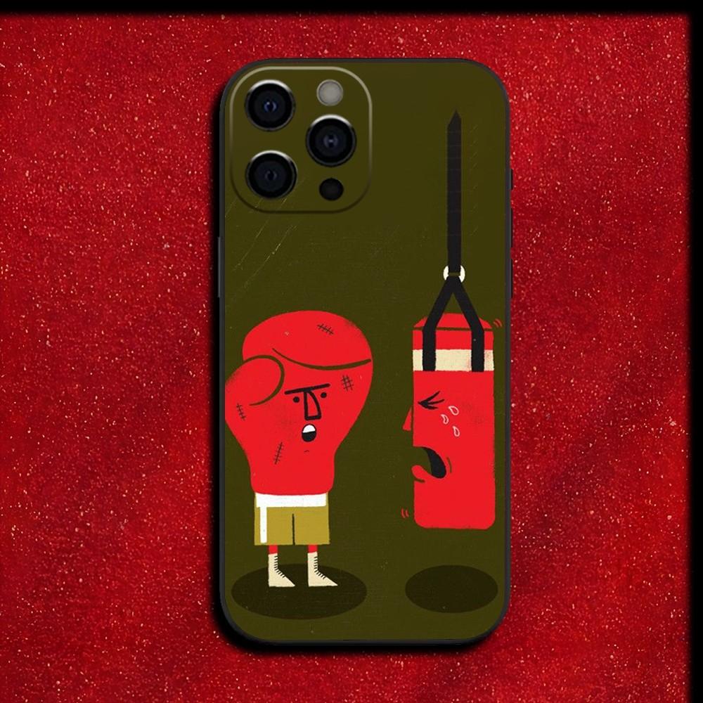 

Чехол для телефона в виде боксерских перчаток для iPhone 16,15,14,13,12,11,Pro,X,XS,Max,XR,Plus,Mini Мягкий черный чехол iPhone14Pro