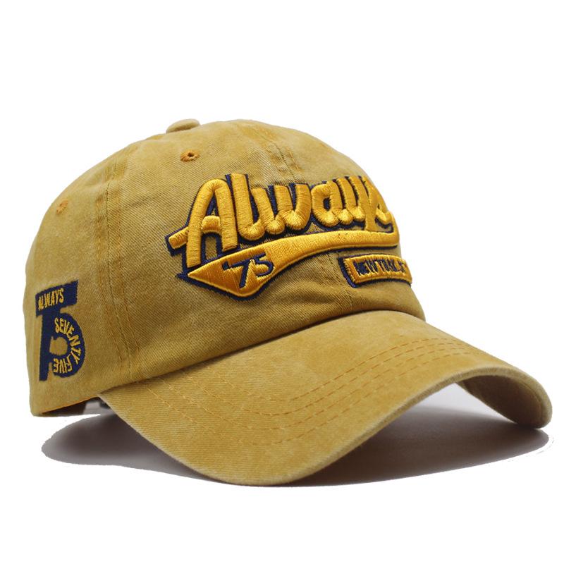 Washed and old letter embroidered cap trendy man personalized street woman sunshade baseball cap