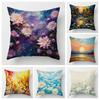 Spring and Summer Plant Printed Pillow Cover Living Room Cafe Sofa Scandinavian Style Cushion Cover Home Decorations