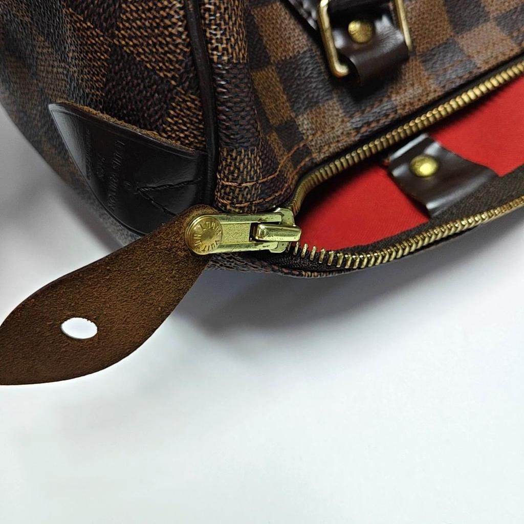 [Pre-Owned] Speedy 30 Checkered Zipper Closure Coated Canvas With Leather Trim Handbag - Good #1AYVPJP