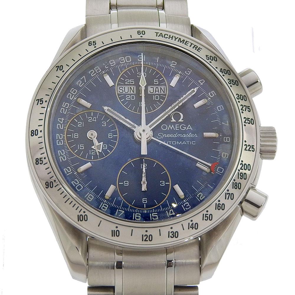 OMEGA Speedmaster Watches 175.0084 Triple Carrender cal.1151 Silver BlueDial Stainless Steel Mechanical Automatic Chronograph mens Used
