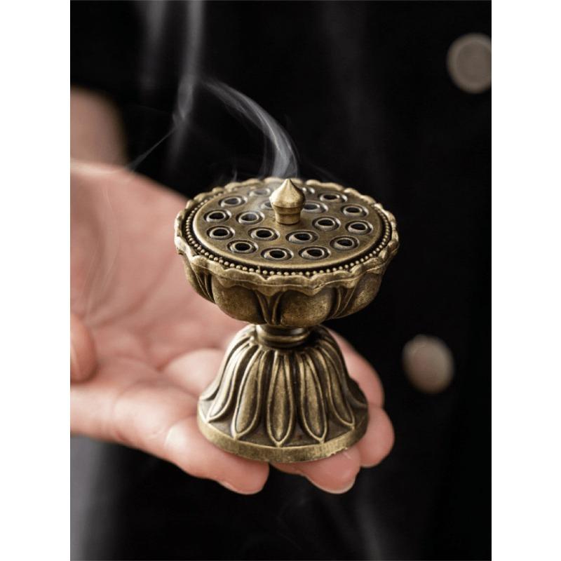 Vintage Incense Burner, Sandalwood Burner, Lotus Plate Incense Burner, Small Indoor/Outdoor Home Incense Burner, Tea Road Incense Burner 1PC