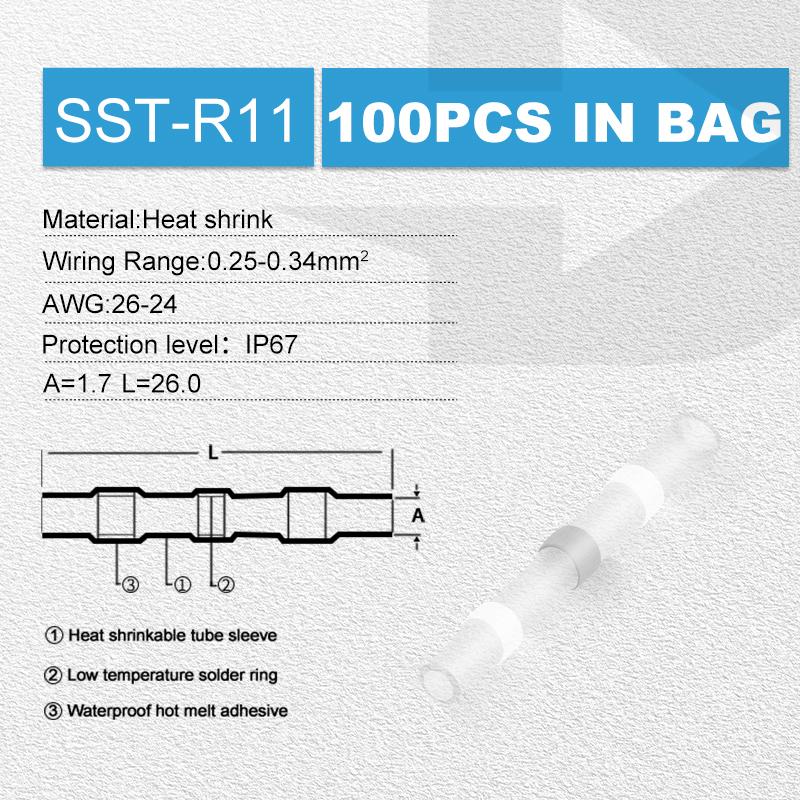 100 Stück Schrumpfverbinder Rot Schrumpf AWG 22 bis 18 Stoßverbinder Elektrische Verbinder Verzinnt Lötversiegelt Klemmen