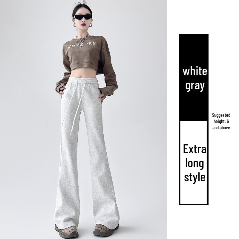 

Gray High Waist Slimming Micro Flare Pants - Women s Spring & Autumn Casual Style 2025, Korean & American Influences M 96-110 lbs
