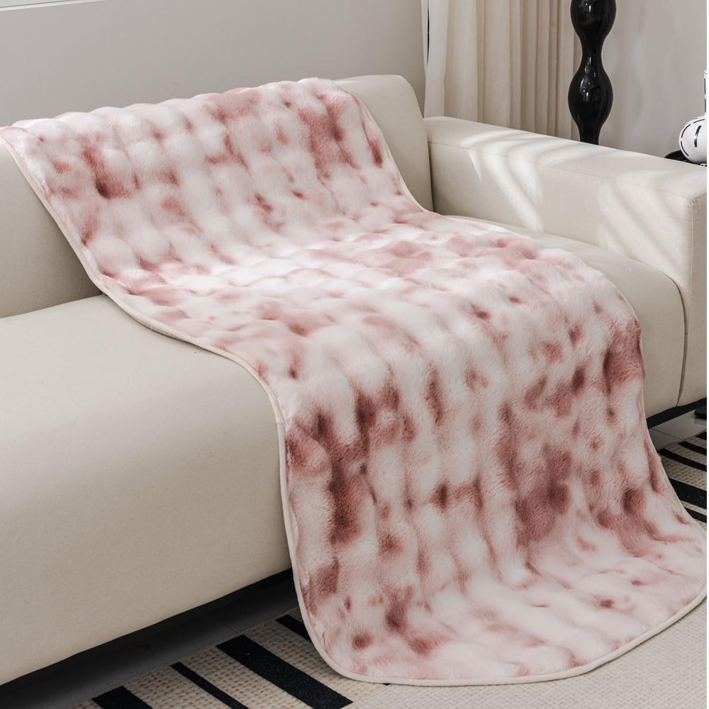 Spring Warm Sofa Cover Thick Washable Sofa Towel Artificial Rabbit Velvet Sofa Mat Gradient Color Couch Mat Seat Cushion