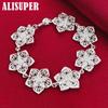 925 Sterling Silver Seven Flowers Bracelet Jewelry
