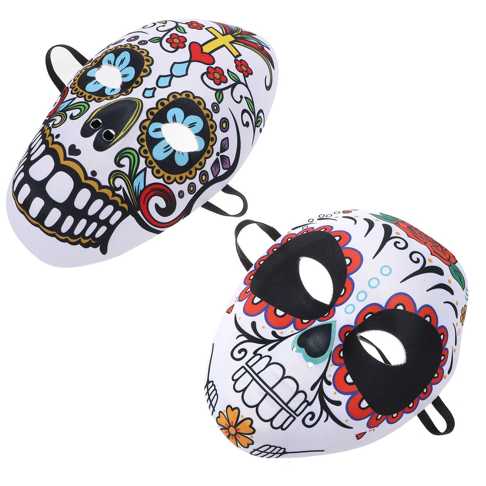 HEREER Tag Der Toten Masken Set – 2 Stück Vollgesichtsmaske Sugar Skull, Halloween & Cosplay
