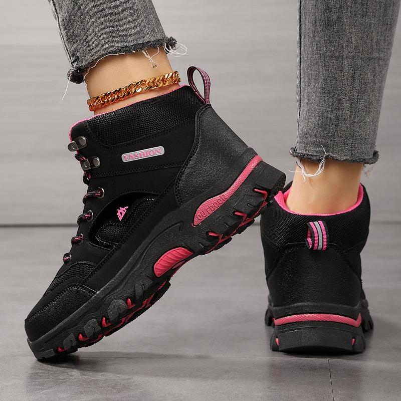 Outdoor Waterproof Shoes Women's Non-slip Rain Shoes Autumn and Winter Outdoor High-top Shoes Breathable Hiking Hiking Shoes