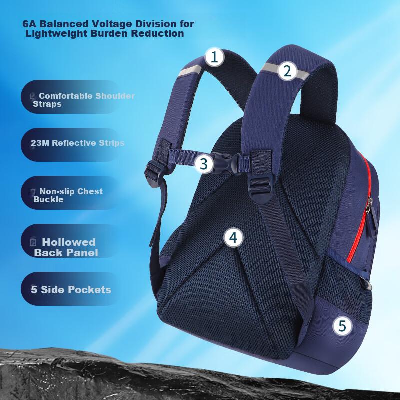 Ultraman Children's School Backpack for Boys Grades 1-3 Lightweight Ergonomic Shoulder Bag SU80026