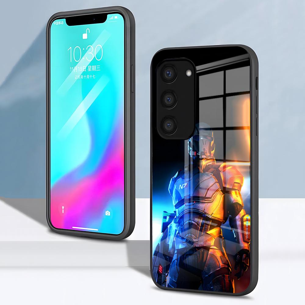 N7 Mass Effect Phone Case For Samsung S26 S25 S24 FE S23 S22 S21 Plus S20 Ultra Note20Ultra Black Glass Cover