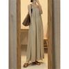 Coffee Break French Chic Neck Sling Dress Art High-end Temperament Khaki Sleeveless Vest Skirt Children