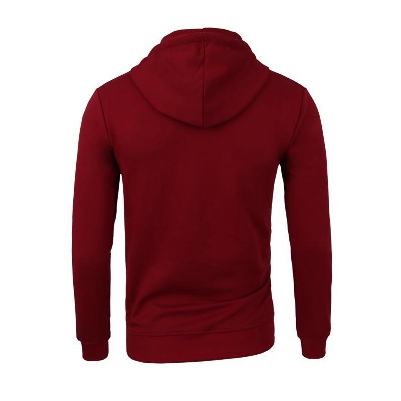 Men's Spring Casual Fashion Solid Color Sweater Men's Long-sleeved Sports Hooded Top Zipper Cardigan Sweater