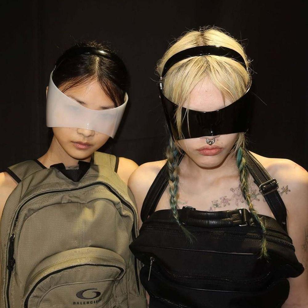 Occhiali da Sole Futuristici Color Sfumato Punk Avvolgenti Sportivi Chic Oversize Y2K per Uomo Donna