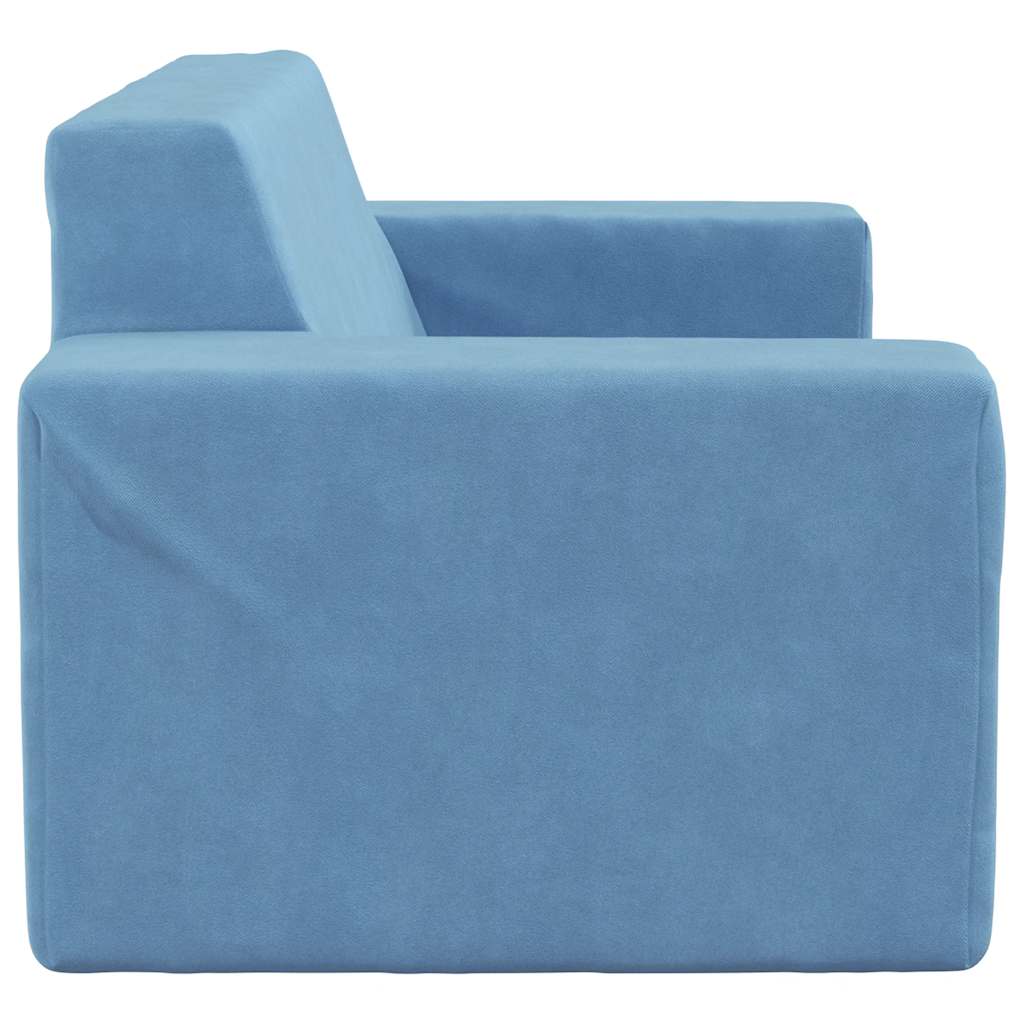 Vidaxl 2-Os. Sofa For Children, Blue, Soft Plush