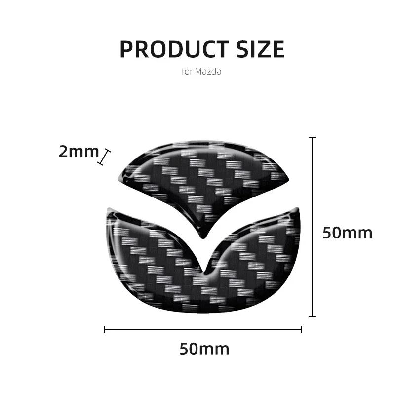 1pcs Carbon Fiber Car Steering Wheel Logo Stickers Decorative Styling Decals for Mazda Axela ATENZA CX-5 CX-4 Car Accessories