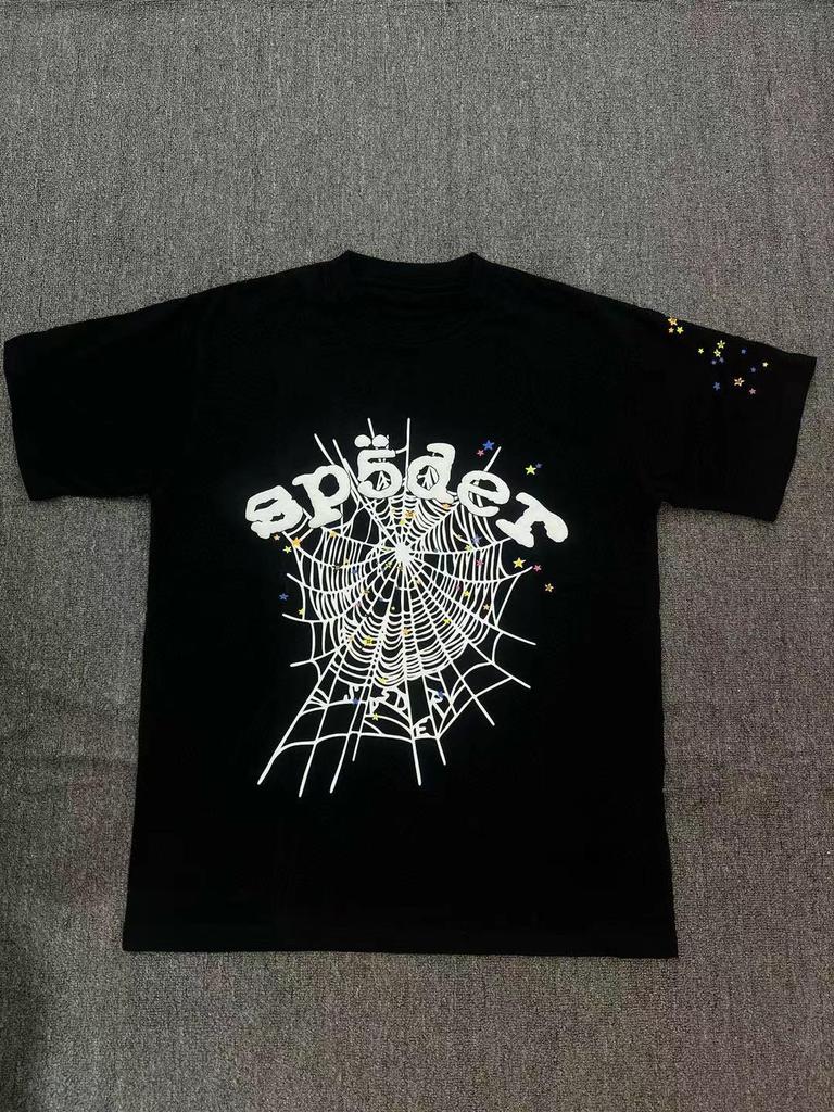 T-shirt Unisex con Stampa di Lettere in Schiuma Hip Hop Euro-Americano: Scollo Rotondo, Manica Corta, Design alla Moda