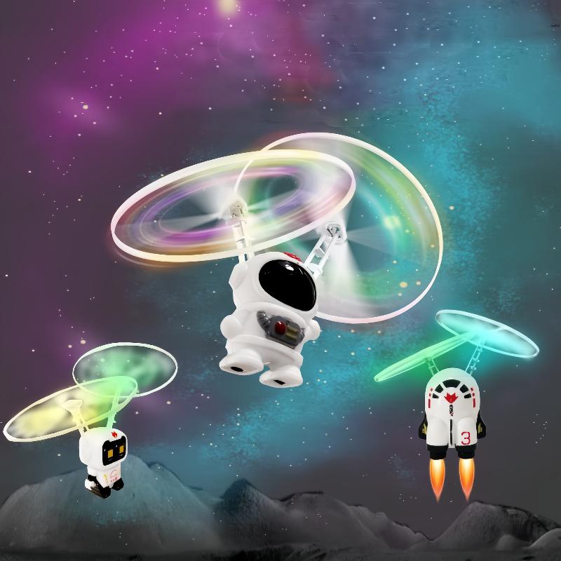 1 Set Astronaut Style Aircraft Helicopter Toys Mini Infrared Induction Flying Toy Induction Flying Machine Automatic Flight Toy