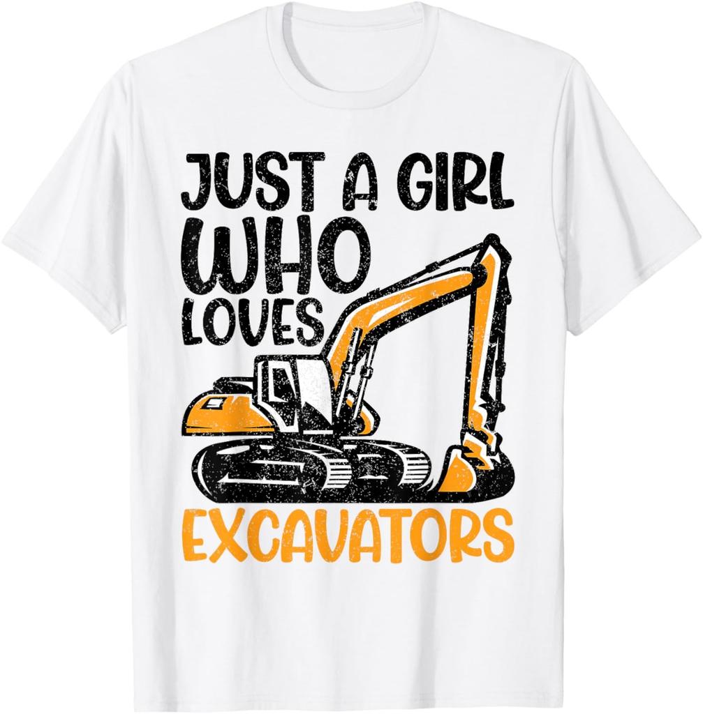 Sarcastic Cute Excavating Just a Girl Who Loves Excavator T-Shirt