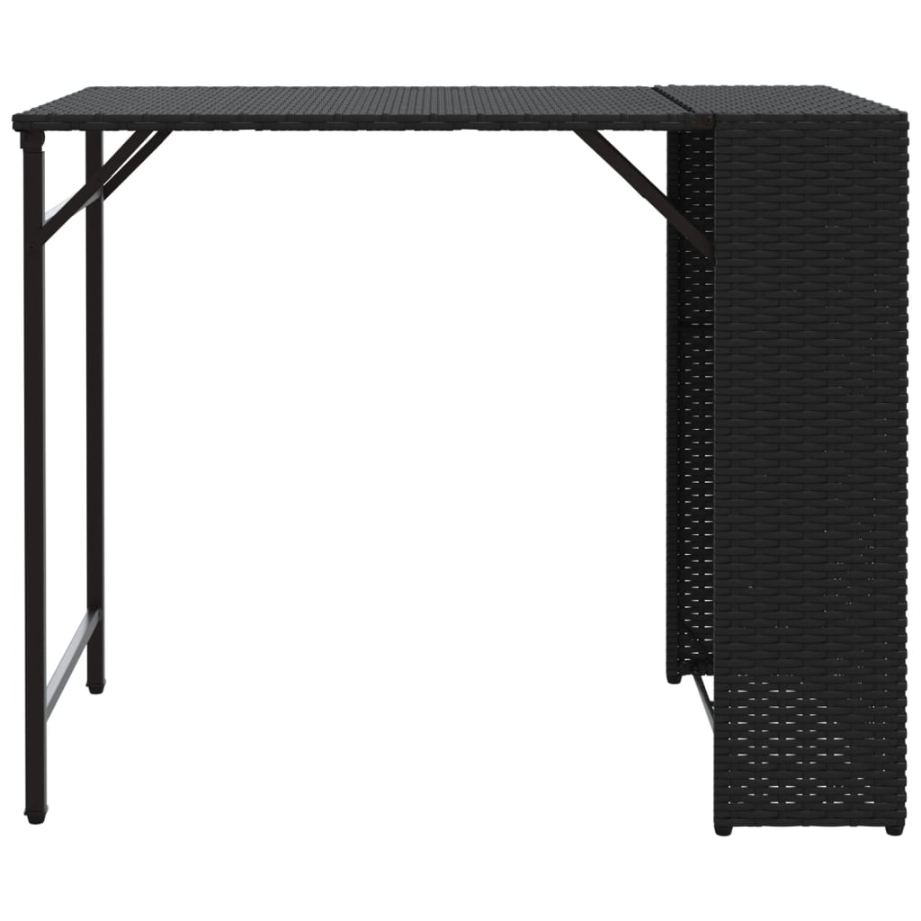 5 Piece Foldable Outdoor Dining Set Black PE Rattan