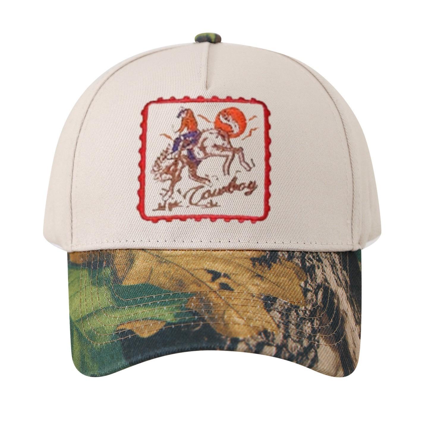 1 Heren Cowboy Rijden Baseballpet, Modieuze Vijfpanelen Pet, Verstelbare Buiten Casual Pet Voor Lente En Zomer Strand Reizen Adjustable beige