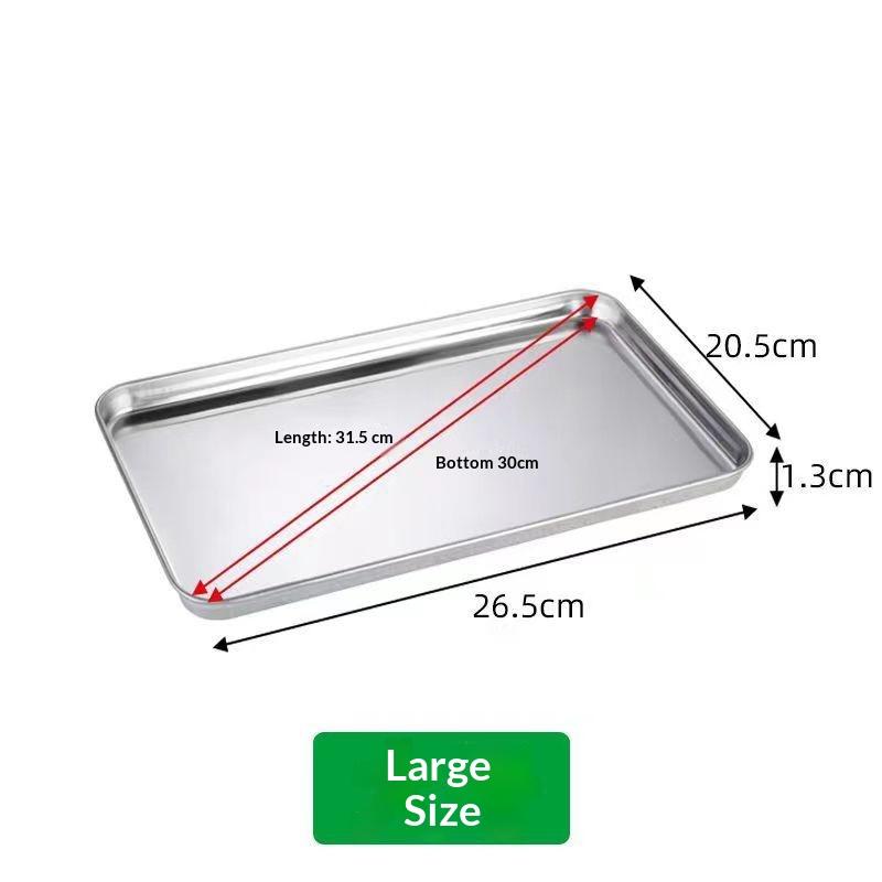 Rectangle Stainless Steel Tray Commercial Buffet Presentation Tray Food Serving Plate Rice Noodle Pan Dishes Storage Organizer