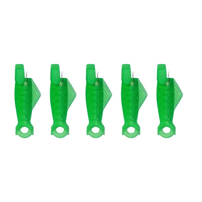 

5Pcs Sewing Needle Threader Tool Upgraded Fish Mouth Design Smooth Automatic Threading Accessory for DIY Enthusiasts зелёный