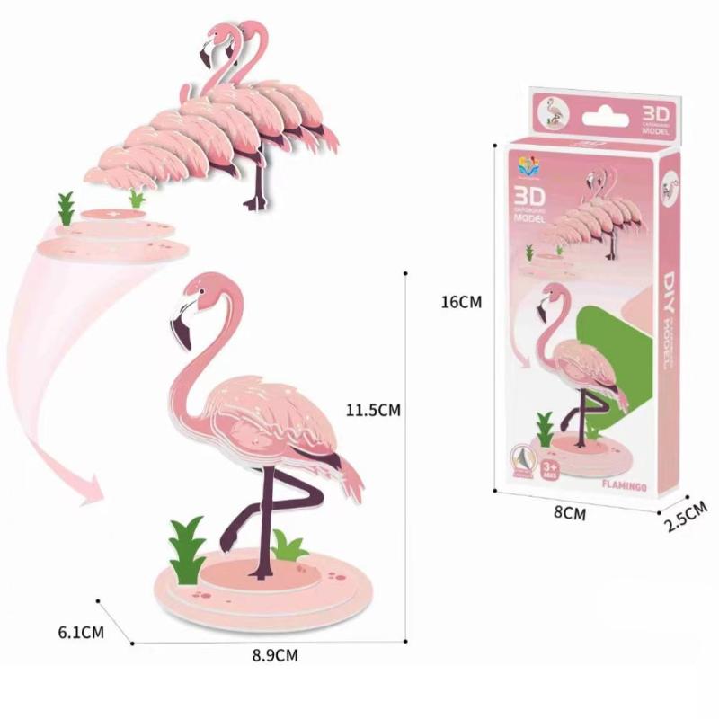 1 Set Kinder Lernspielzeug Montessori Lustiges DIY Manuelle Montage Dreidimensionales Modell Tier 3D Papierpuzzle Spielzeug für Jungen Mädchen