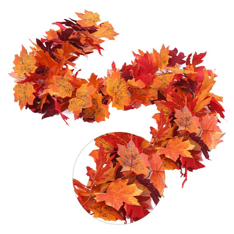 Fleur Artificielle Simulation Feuille d'Érable Vigne Européenne et Américaine Saison de la Récolte Enroulement Vigne de Simulation Décoration Extérieure Feuille d'Érable de Simulation
