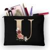 Girl Makeup Bag Golden Letter Pattern Classic Organizer Bag Pouches for Travel Bags Pouch Women's Cosmetic Bag