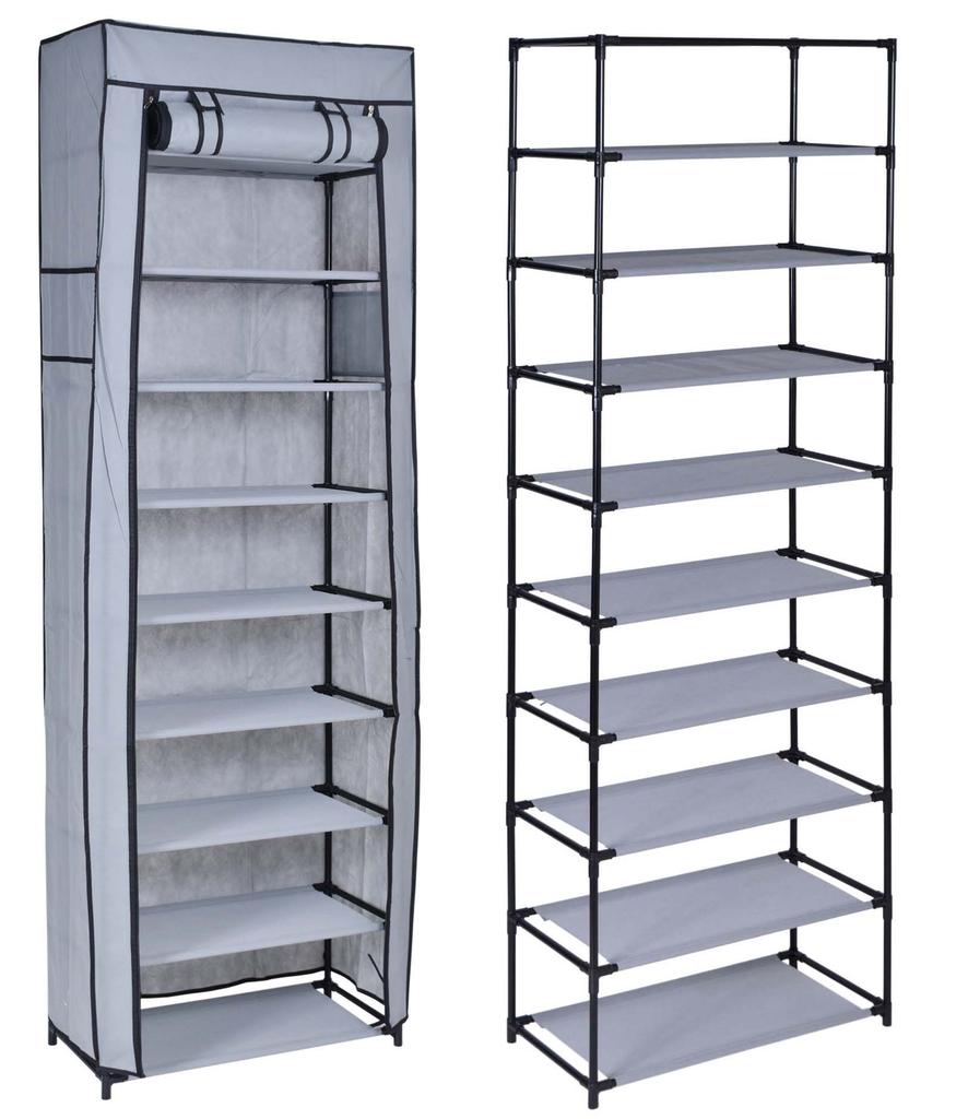 Lea Grey Textile Shoe Cabinet