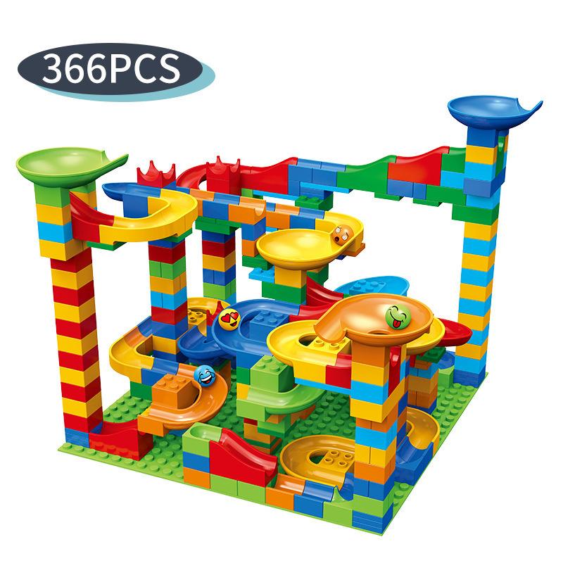 Marble Race Run Block Small Size Building Blocks Maze Ball Funnel Slide Blocks DIY Creative Assemble Bricks Toys for Kids Gift