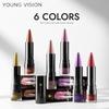 6 Colori Rossetto Ombretto Stick Doppia Funzione Glitter Fini Opachi Lunga Tenuta Facile Da Colorare Non Si Attacca Alle Labbra Matita Contorno Labbra