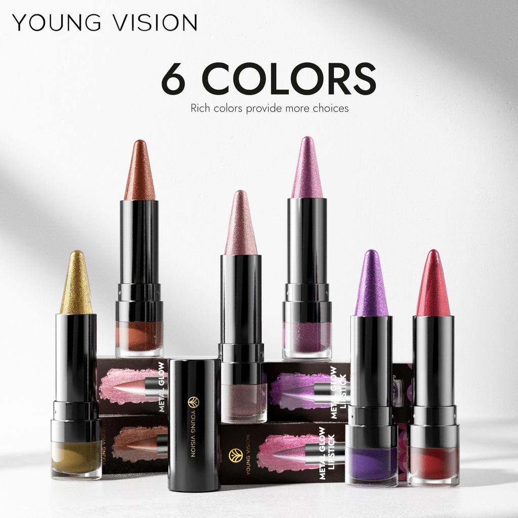6 Colori Rossetto Ombretto Stick Doppia Funzione Glitter Fini Opachi Lunga Tenuta Facile Da Colorare Non Si Attacca Alle Labbra Matita Contorno Labbra