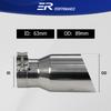 Exhaust Racing Car Exhaust Tip Modified Stainless Steel Tailpipe  Flat Edge Single Layer Customize Logo Muffler Nozzle