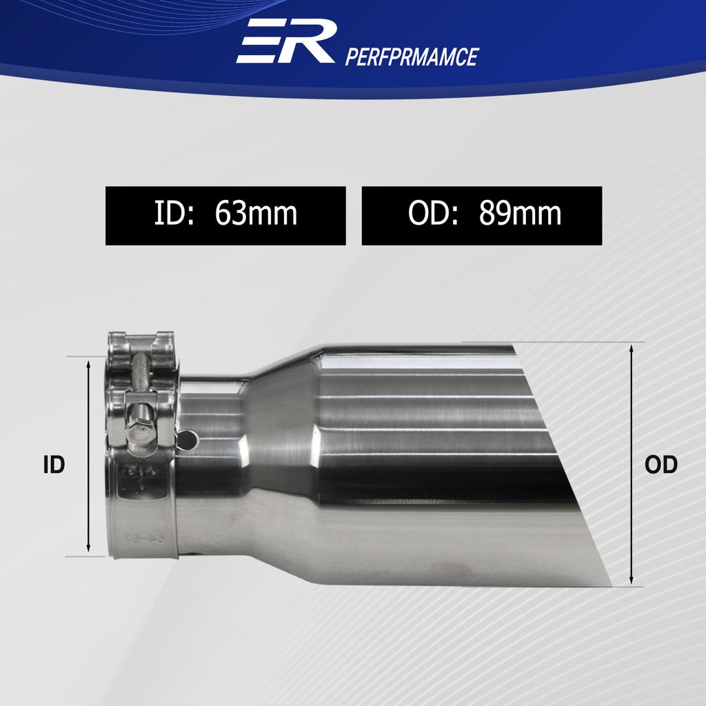 Exhaust Racing Car Exhaust Tip Modified Stainless Steel Tailpipe Flat Edge Single Layer Customize Logo Muffler Nozzle