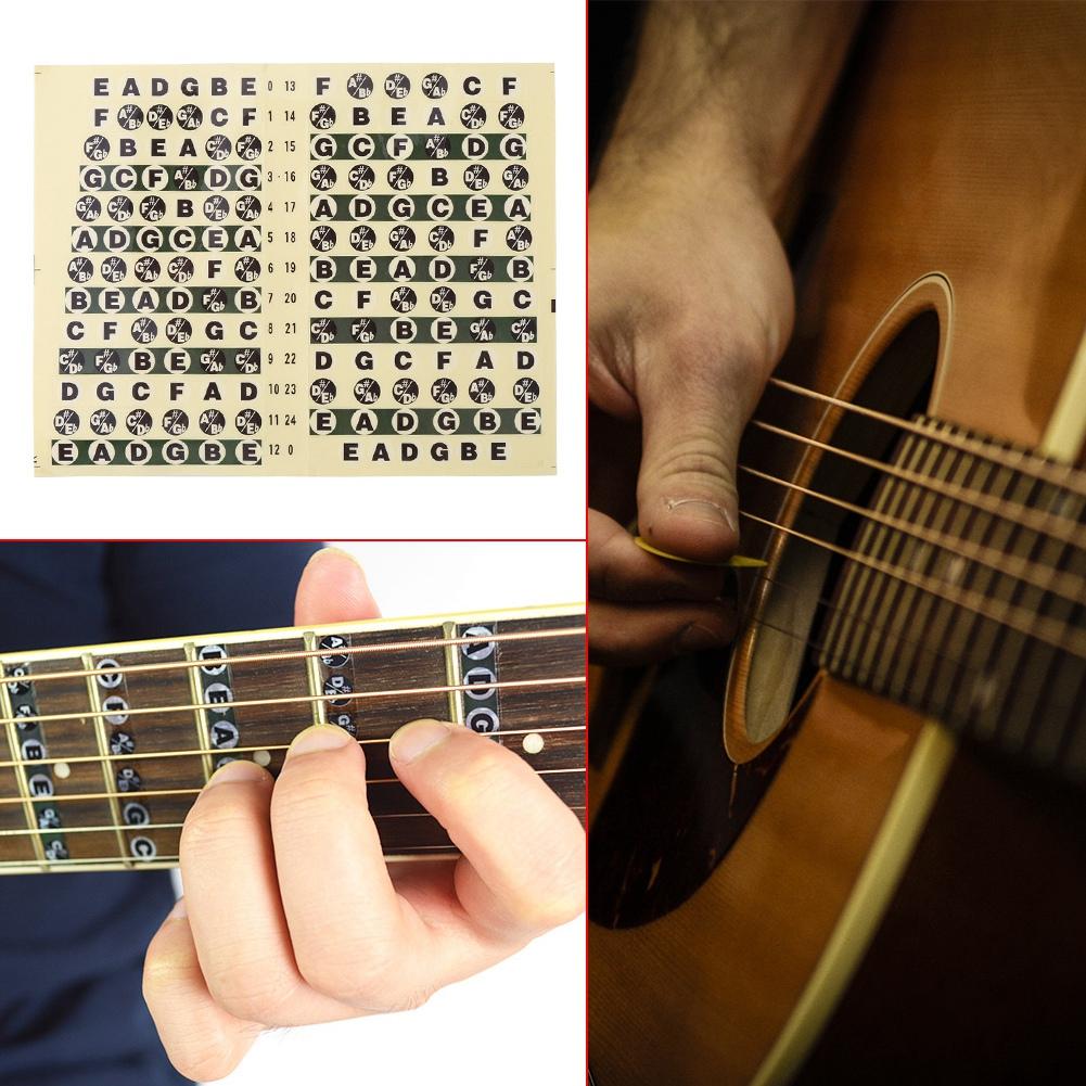 Guitar Fretboard Stickers, Guitar Fretboard Note Decals Stickers Musical Scale Label Fingering Frets Map Labels Guitar Learning Tools for Beginner Lea