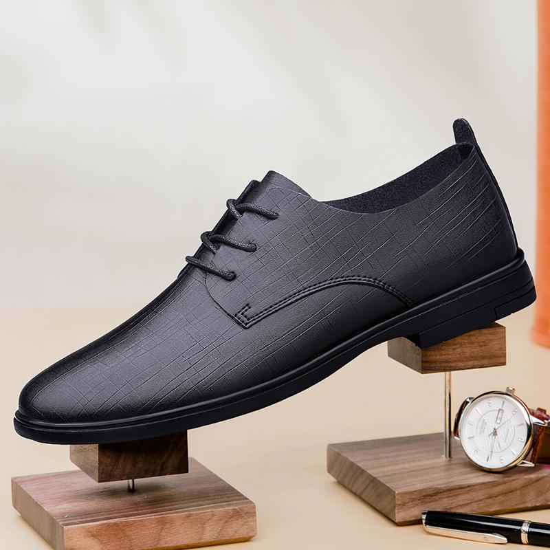 Formal Dress Footwear Sneakers New Derby Shoes Lace Up Leather Shoes Leisure Walk Oxfords Flats Comfy Men Casual Shoes