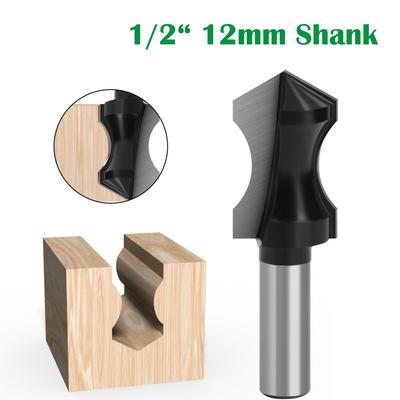 12mm/12.7-inch Shank Black Tip TrimmingKnife For Cabinet Door Slots, Baseboards, And Woodworking Carving Trimming Machines