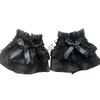 Women Short Arm Sleeves Lace Wrist Cuffs Bracelets Bowknot False Sleeves Black White Gloves Gothic Fingerless Gloves